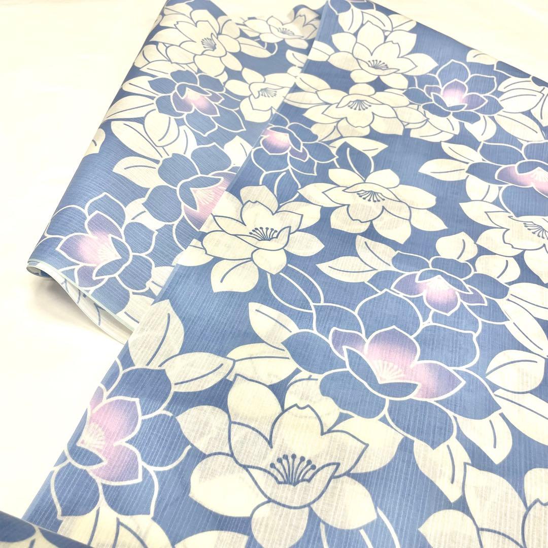 渋い水色 ゆかた 浴衣 大人 女性用 反物