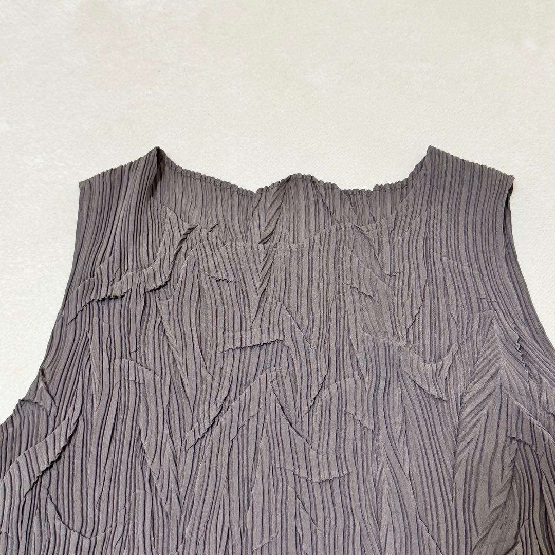 極美品✨ISSEY MIYAKE 立体プリーツ　変形　グレー　チュニック