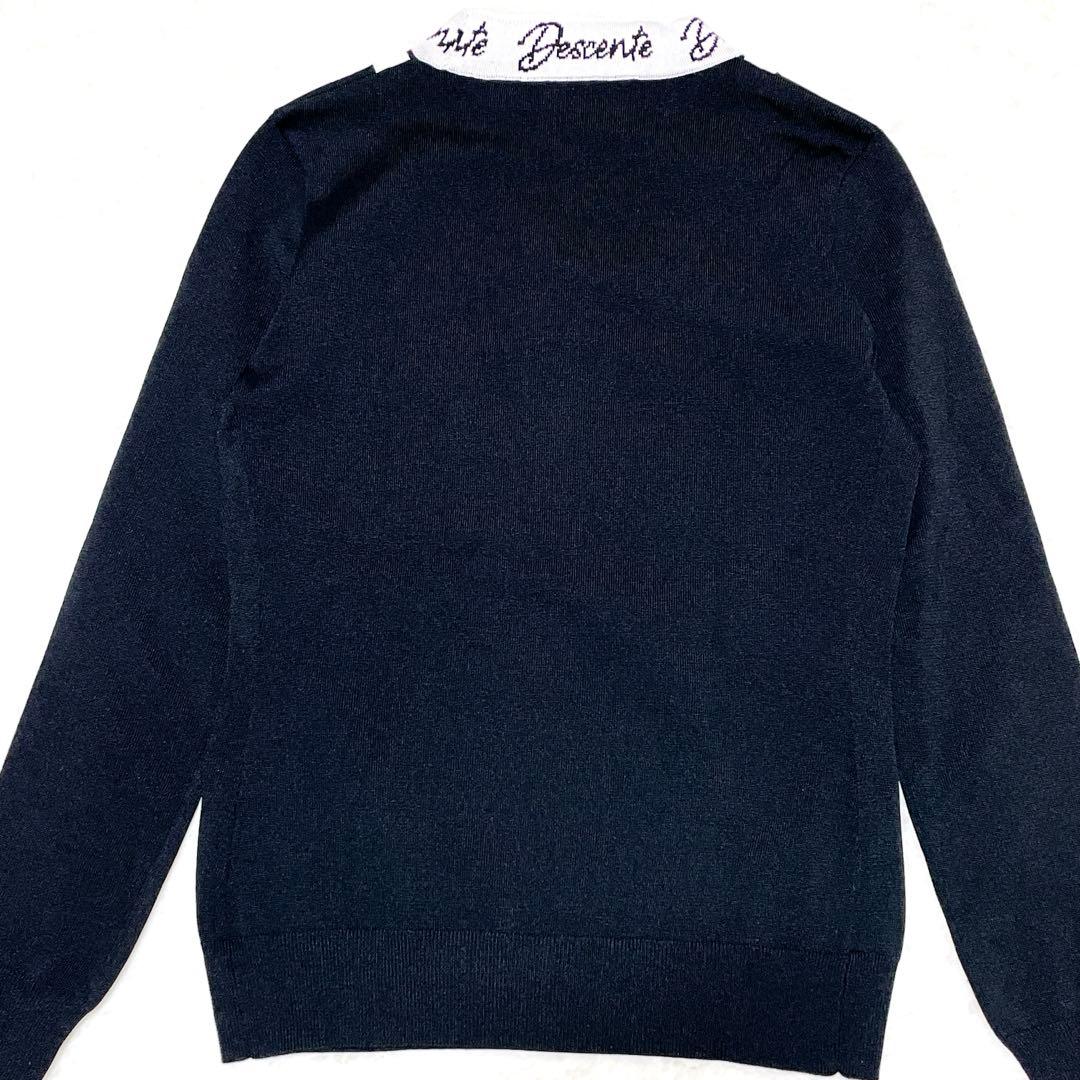【美品】DESCENTE GOLF シースル　切替モックネックニット