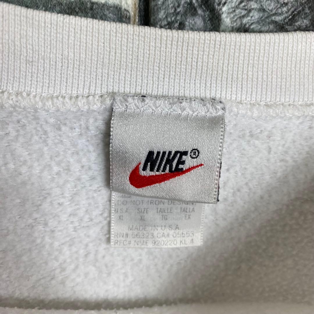 USA製 ナイキ☆スウェット トレーナー 古着 白タグ 90s 刺繍ロゴ hu2