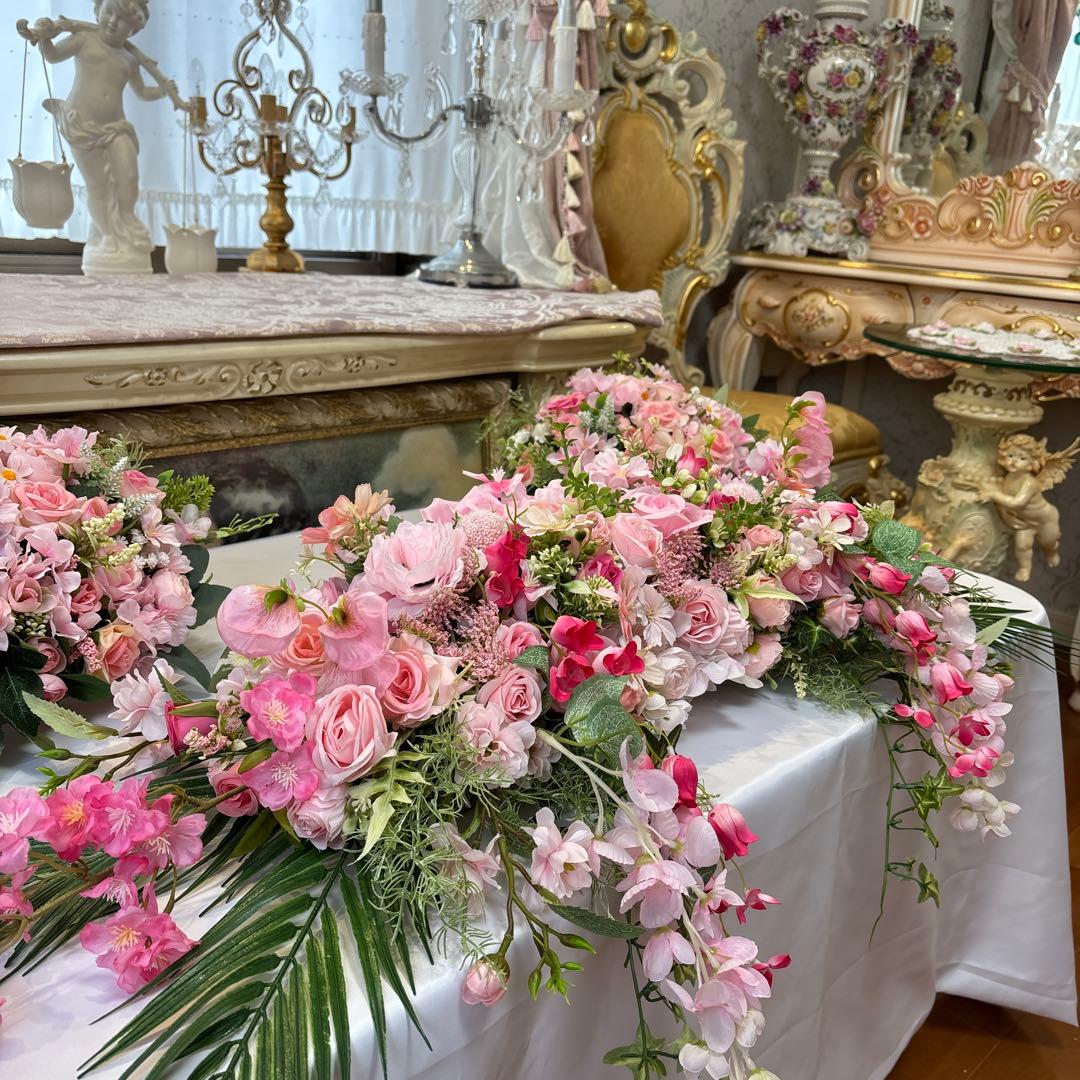 高砂メインテーブル装花 フラワーアレンジメント ご予約済となりました