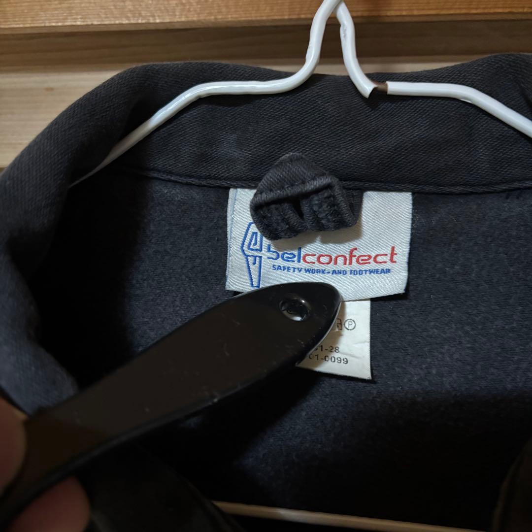 ユーロワークジャケット　カバーオール　モールスキン　黒　52　ヨーロッパ古着