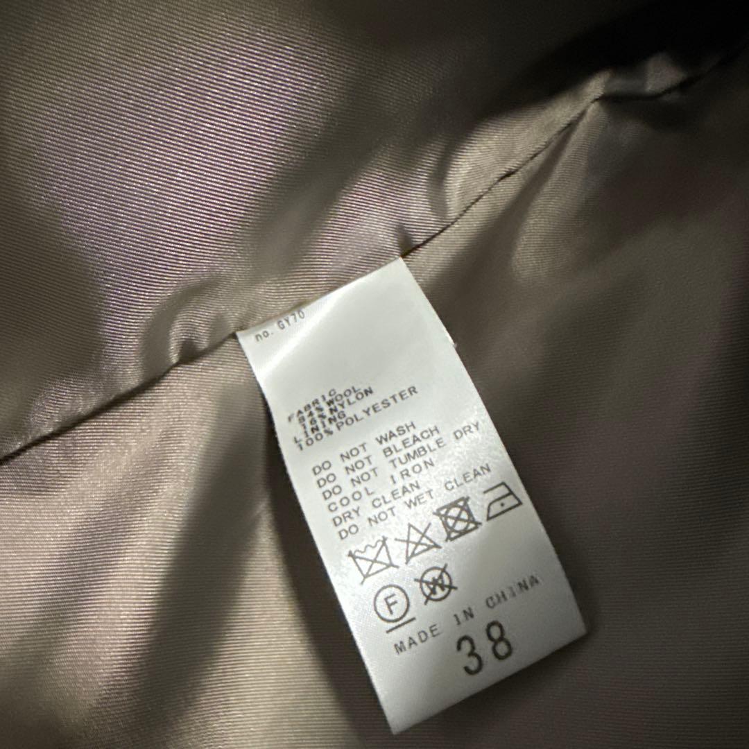 38 Spick&Span ハミルトンラムズウールテーラードカラーショートコート