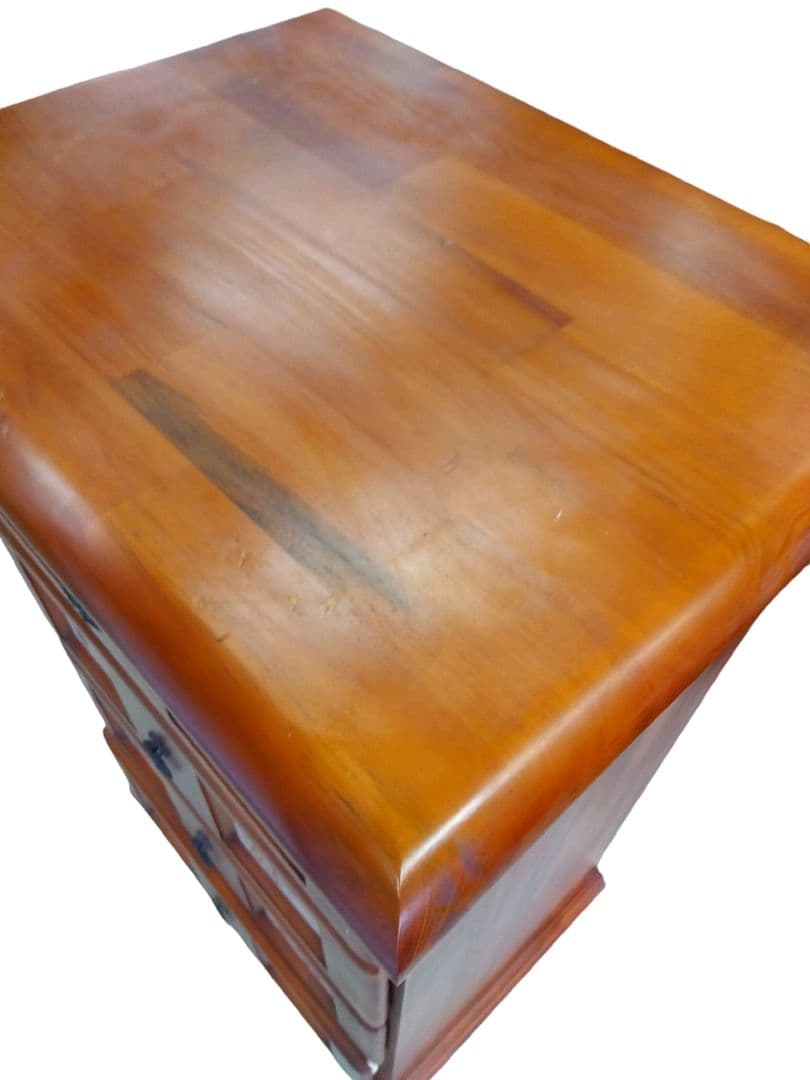 カントリー　北欧　アンティーク　タイルタンス　4段チェスト