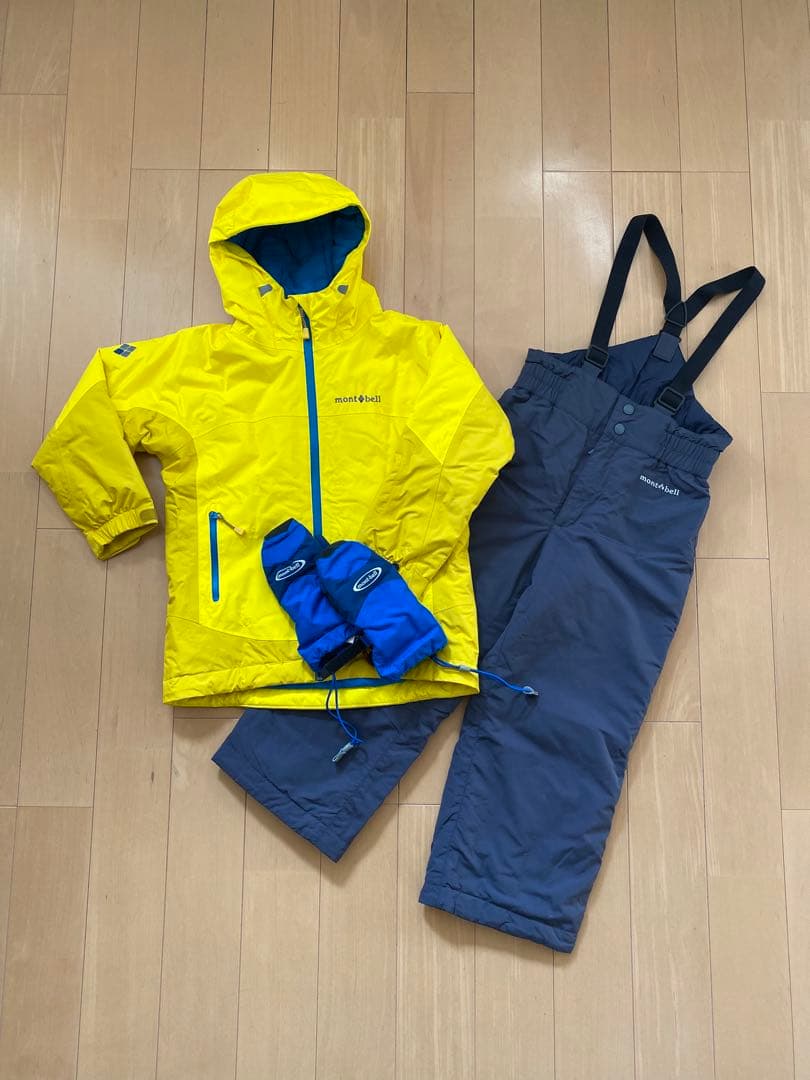 montbell /キッズ ウィンタースポーツウェア上下120 、グローブ4-6
