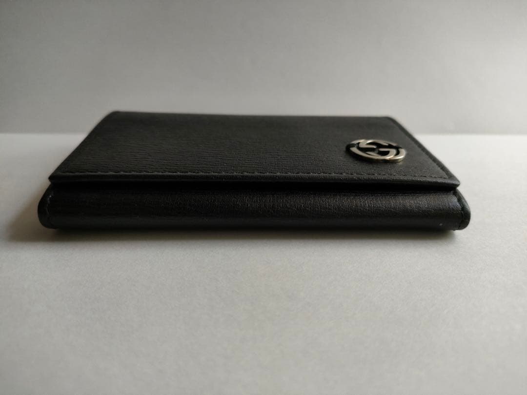 GUCCI インターロッキングG 名刺入れ ブラック レザー メンズ