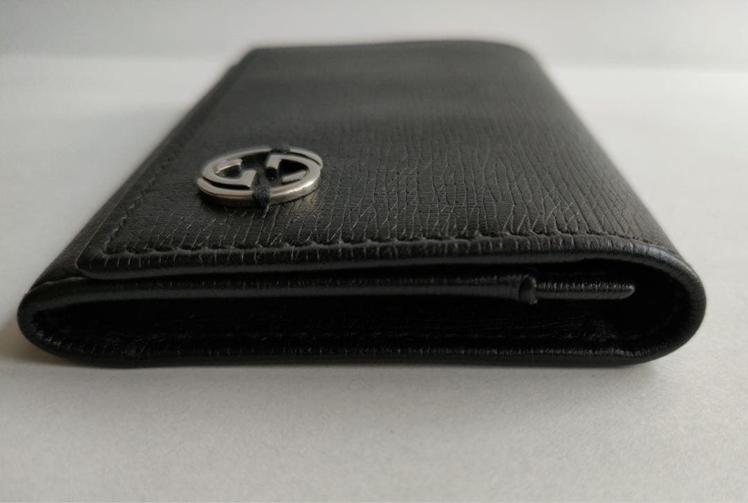 GUCCI インターロッキングG 名刺入れ ブラック レザー メンズ