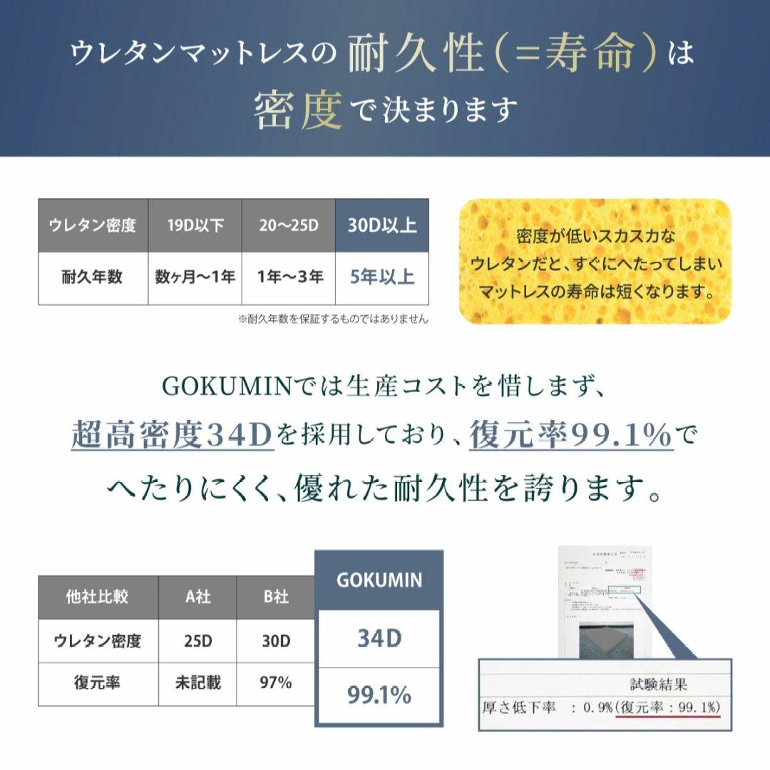 【34D】GOKUMIN プレミアムマットレス 高反発 シングル