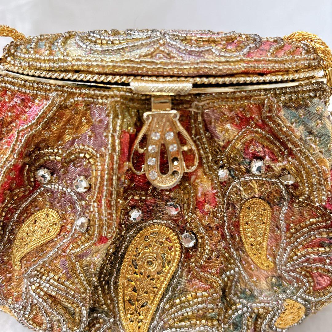 激レア品✨アンティークバッグ　高級　ビーズバッグ　パーティーバッグ　ハンドバック