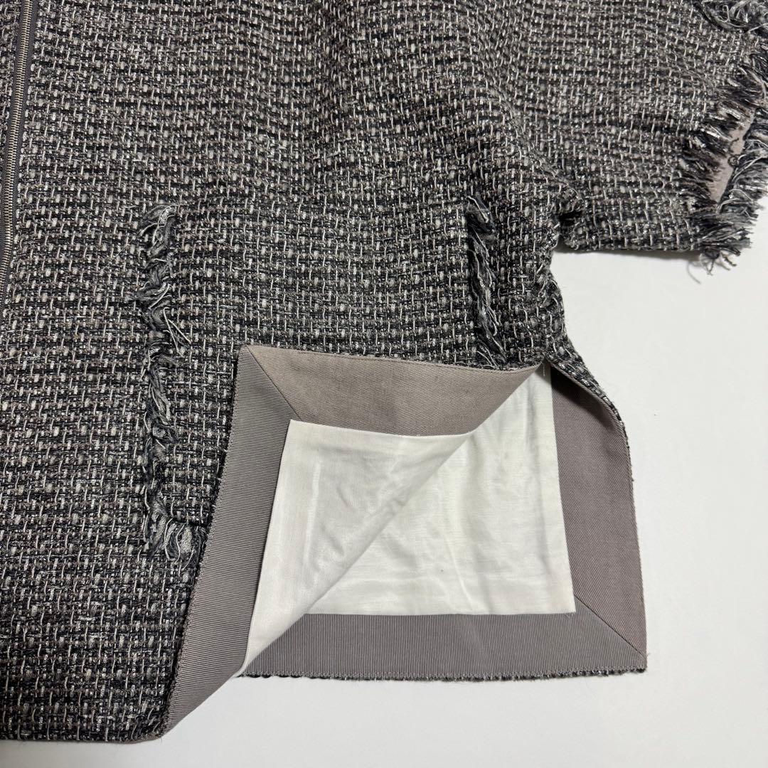 極美品　DEPAREILLE デパリエ ツイード 半袖 ファスナー ジャケット