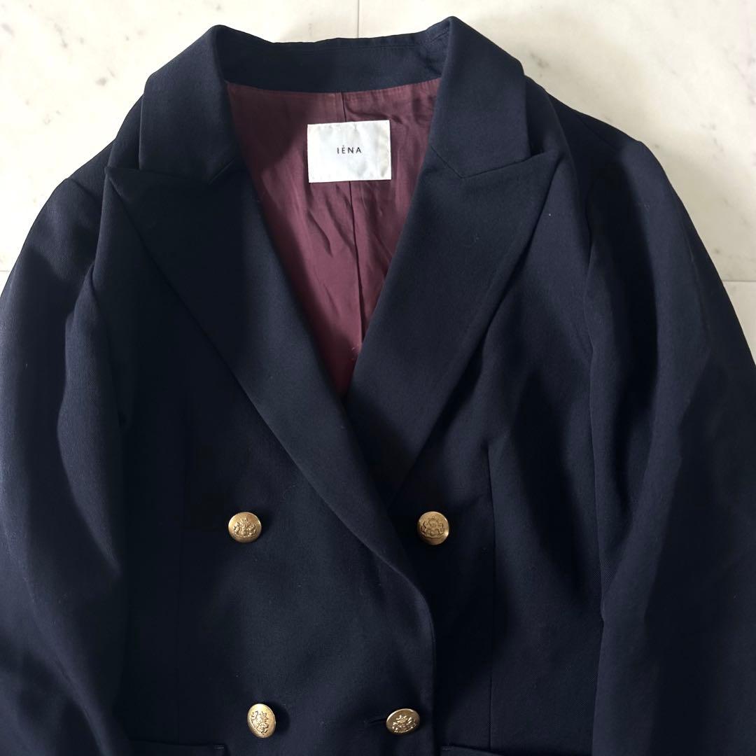 極美品♪イエナ ダブルブレストジャケット 金ボタン 紺ブレ テーラード