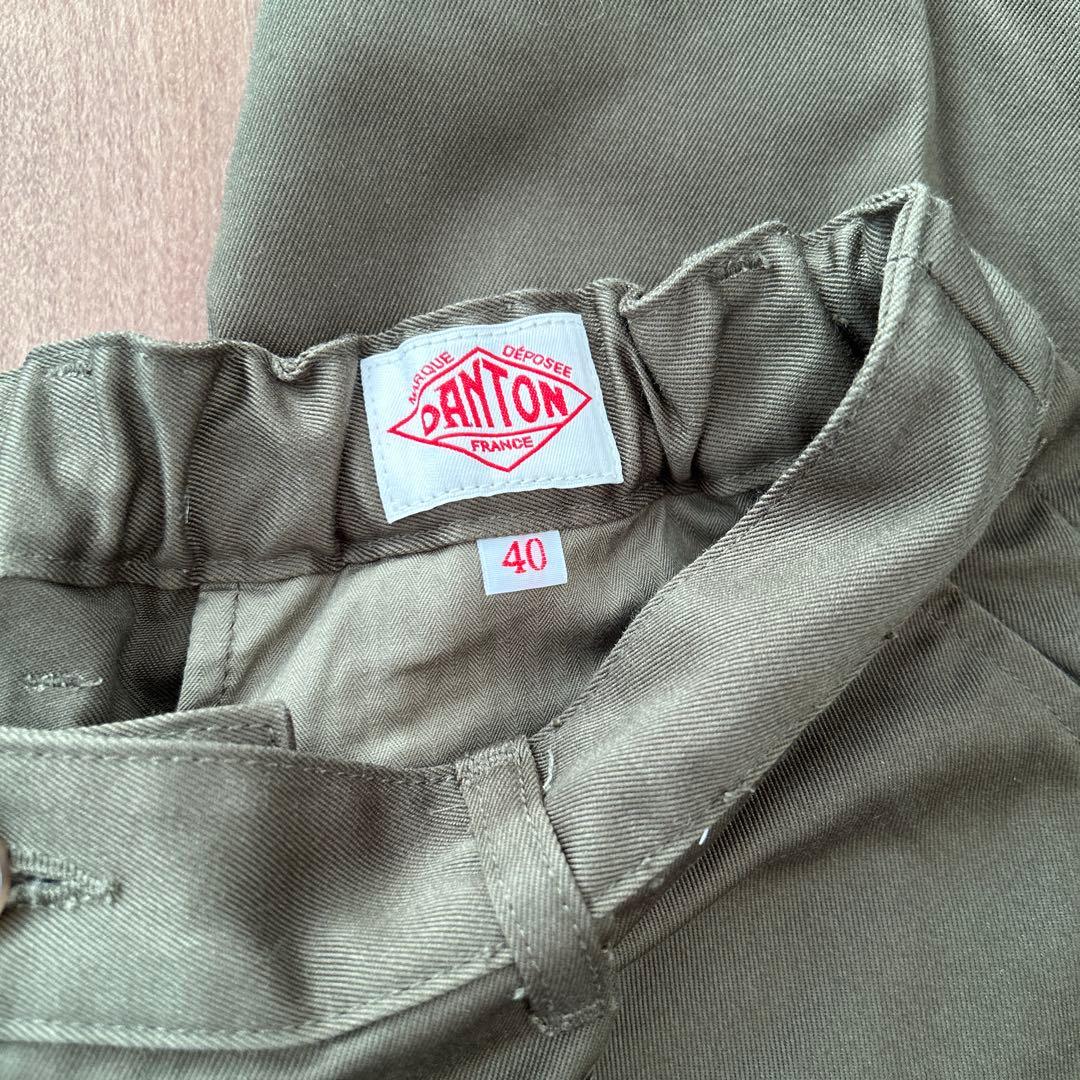 DANTON ゴムウエスト チノパン オリーブ　size40