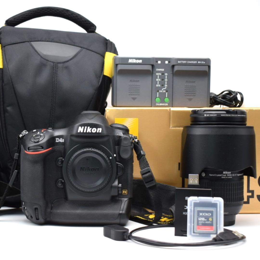 希少 極良品 NIKON D4S 標準レンズ セット 付属品 多数 カメラバッグ