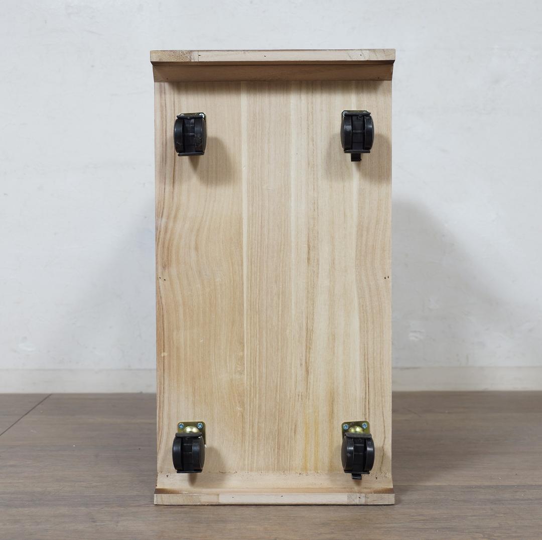 桐製 マルチストッカー キッチンラック 収納　ワゴン　完成品