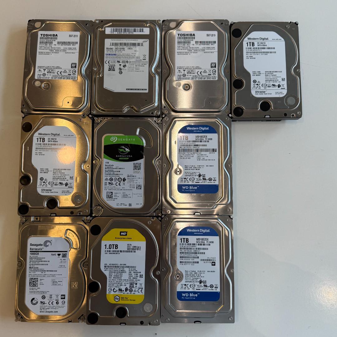 1TB 内蔵型ハードディスクドライブ 10台セット