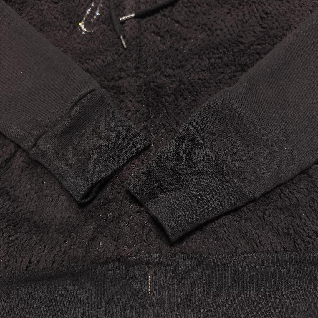 ヒステリックグラマー スカル刺繍 モコモコパーカー ブラック F