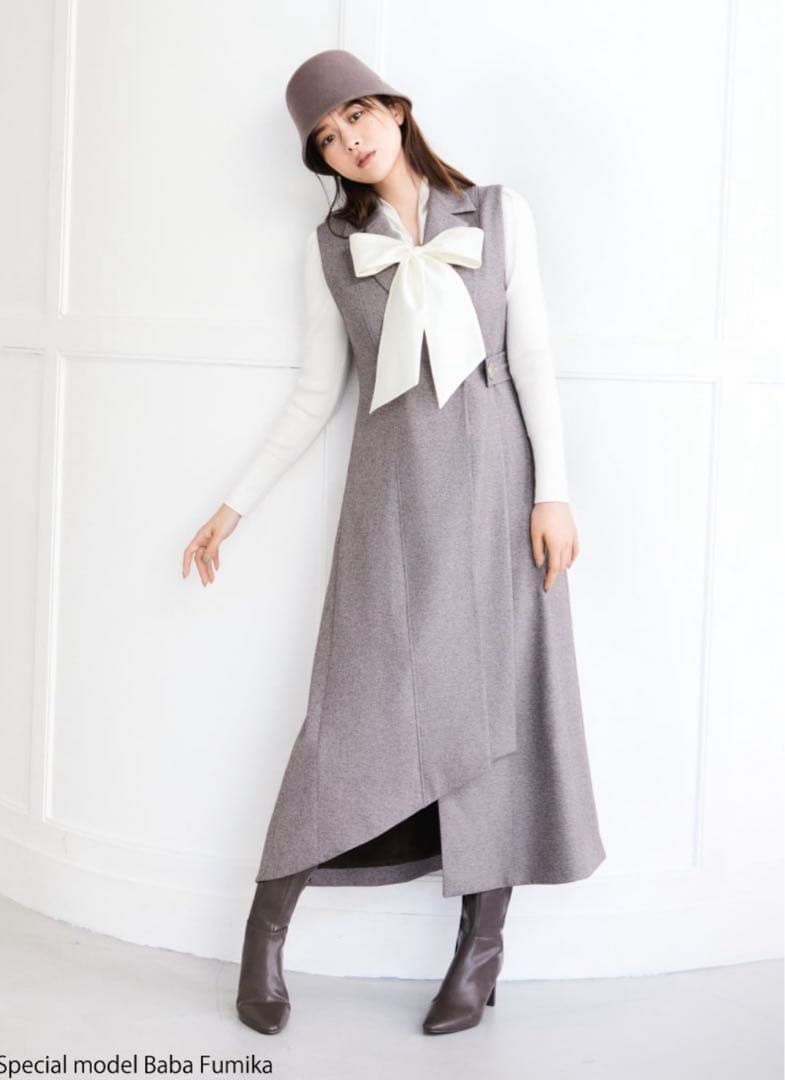 新品snidelスナイデルノースリテーラードロングワンピースSWFO235074