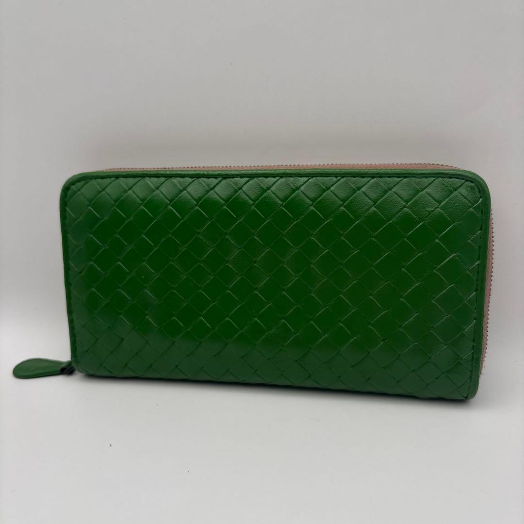 ◆正規品◆ボッティガヴェネタイントレチャート ラウンドファスナー長財布