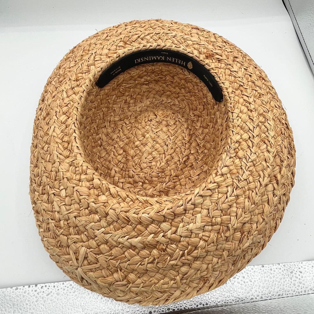 ヘレンカミンスキー　麦わら帽子　ラフィア　赤リボン