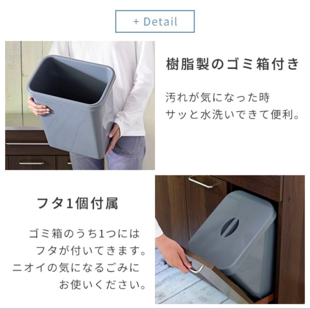 ゴミ箱 隠す収納 キッチンカウンター 3分別