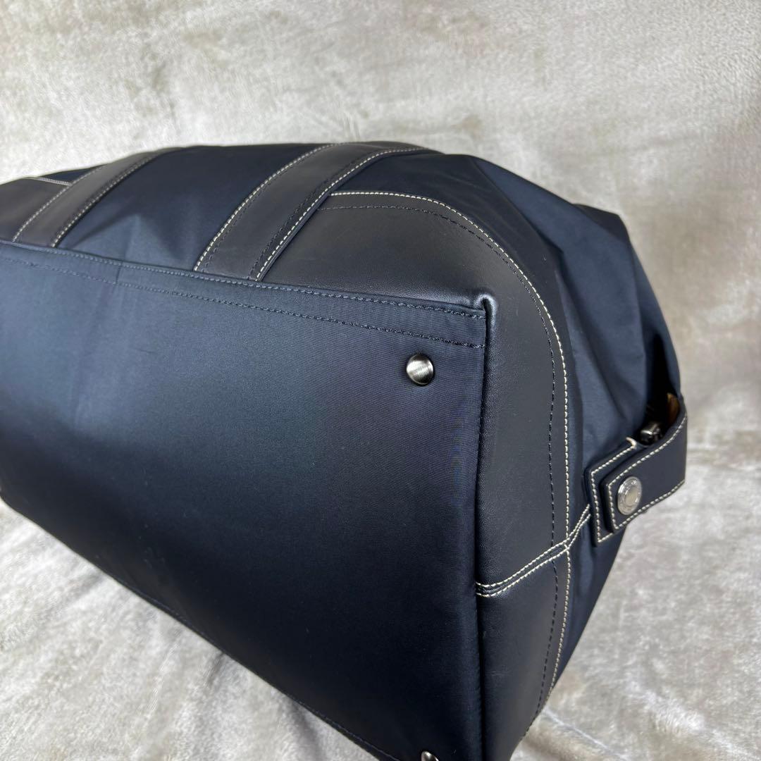 極美品　COACH コーチ　ボストンバッグ　本革レザー×ナイロン　ブラック　黒