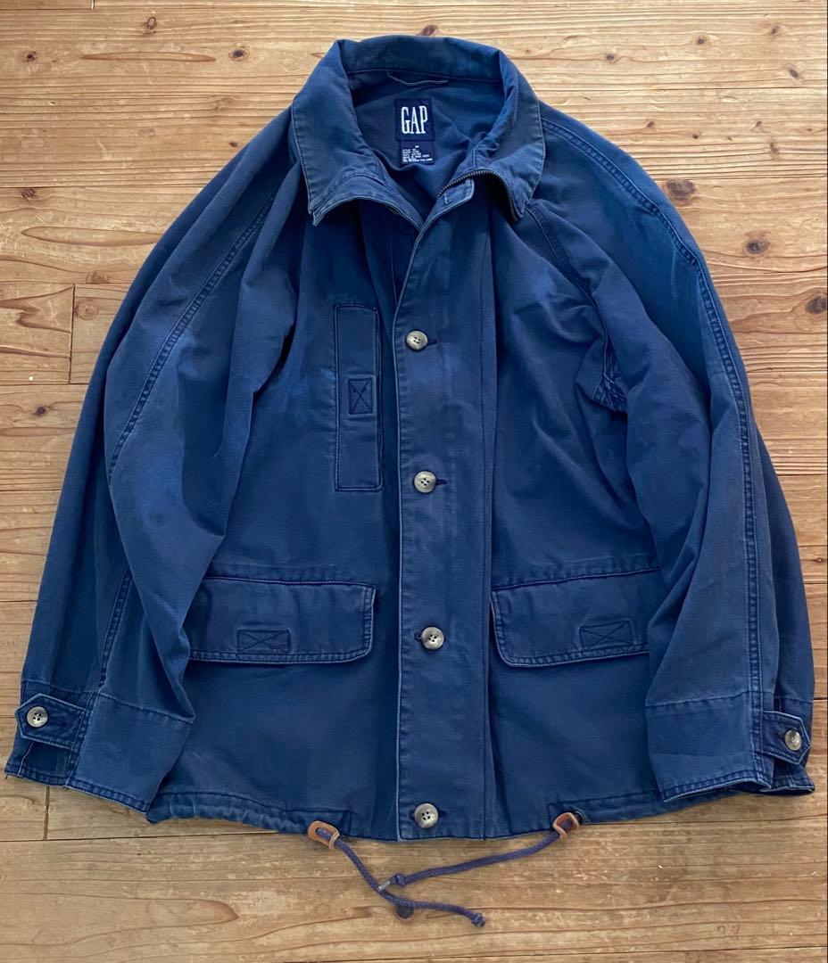 OLD GAP 刺繍タグ　厚手コットンジャケット　フェードネイビー