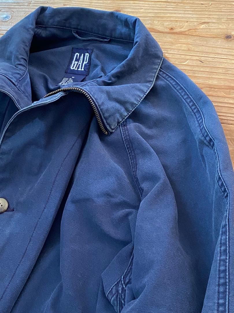 OLD GAP 刺繍タグ　厚手コットンジャケット　フェードネイビー