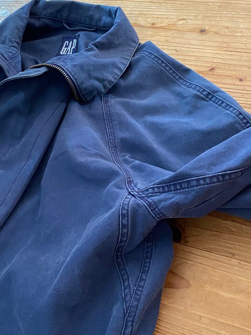 OLD GAP 刺繍タグ　厚手コットンジャケット　フェードネイビー