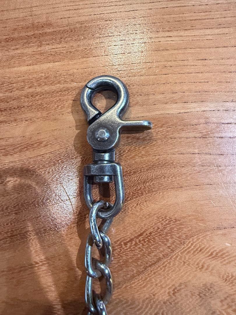 美品HTCレザー ウォレットチェーン ブラック