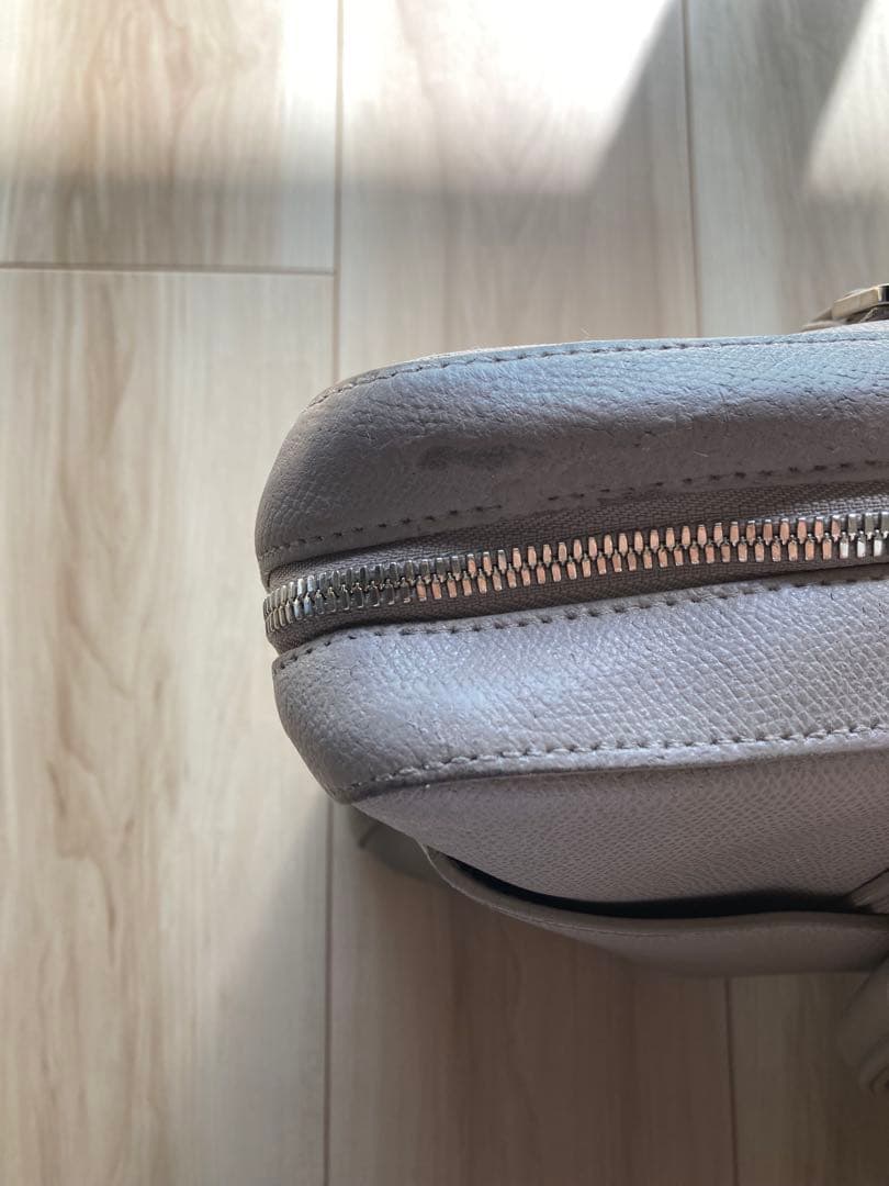 FURLA ライトグレー　レザーブリーフケース MAN MARTE