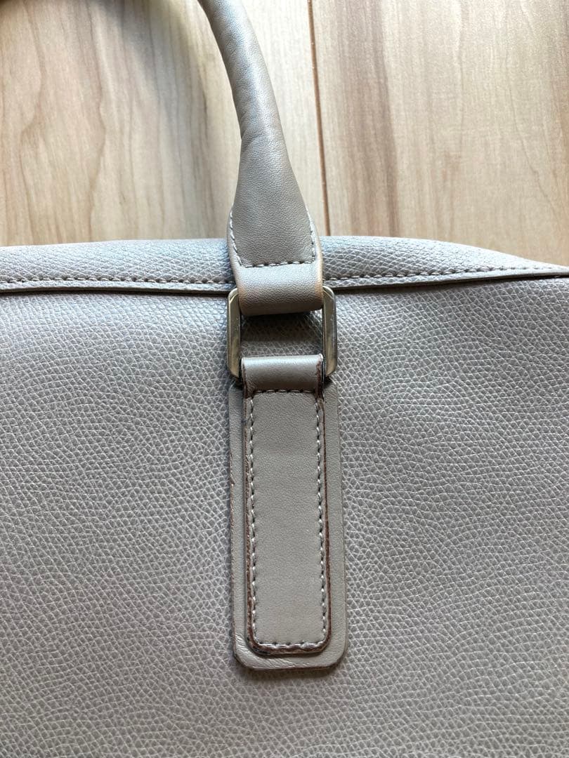 FURLA ライトグレー　レザーブリーフケース MAN MARTE