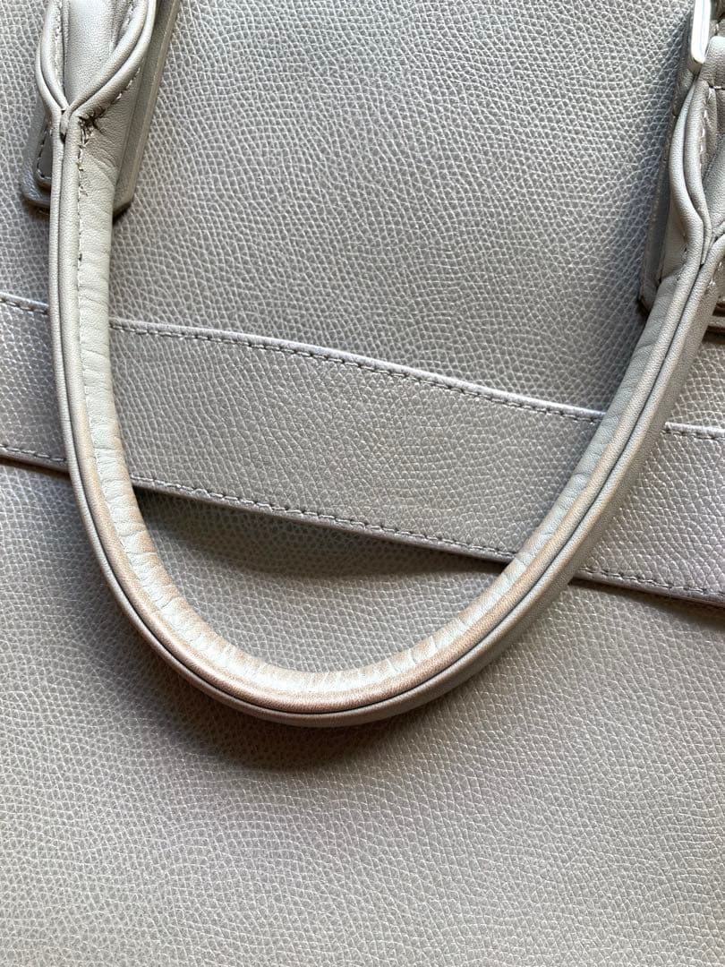 FURLA ライトグレー　レザーブリーフケース MAN MARTE