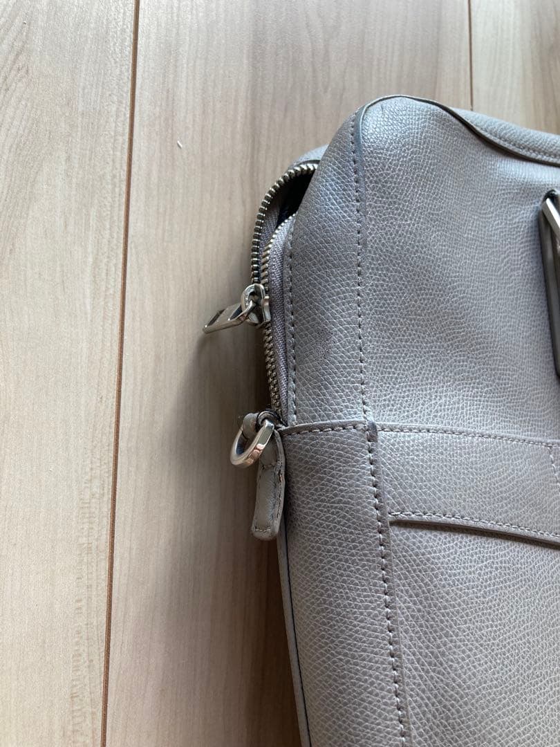 FURLA ライトグレー　レザーブリーフケース MAN MARTE