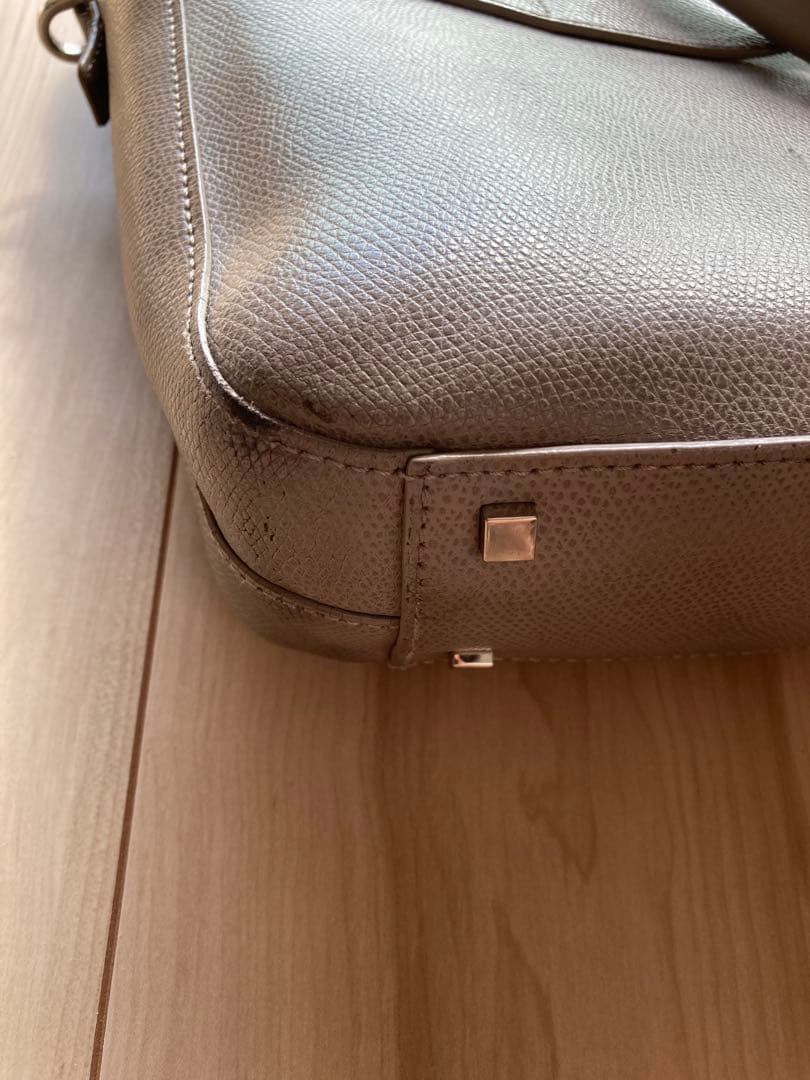 FURLA ライトグレー　レザーブリーフケース MAN MARTE