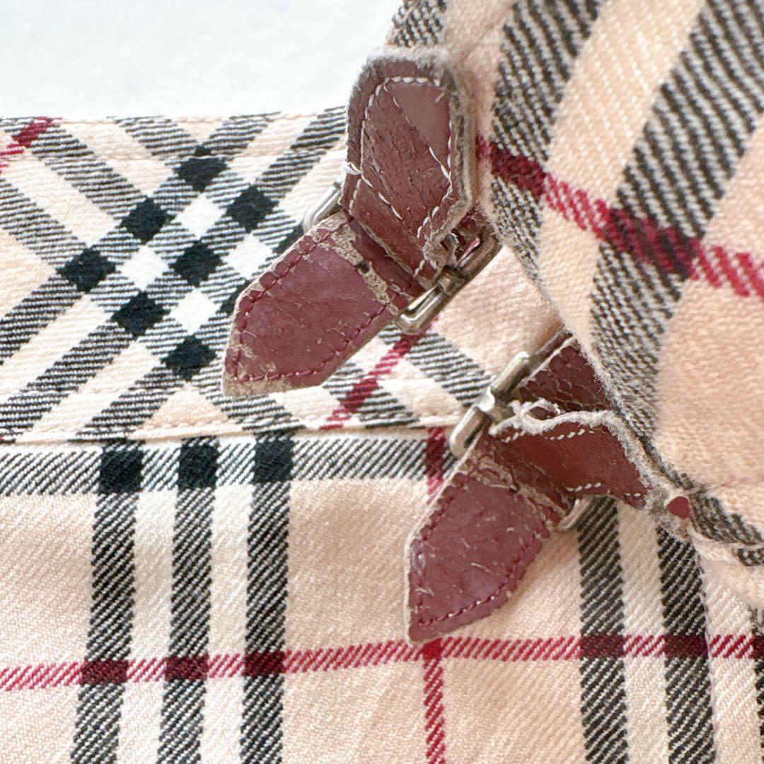 バーバリー ブルーレーベル プリーツ ミニ スカート ノバチェック ウール