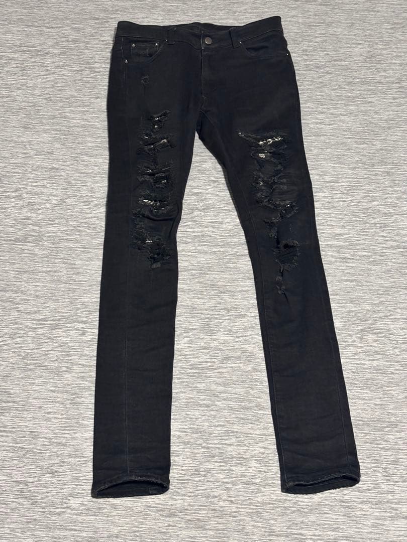 mnml ダメージ加工 ブラックデニム 30