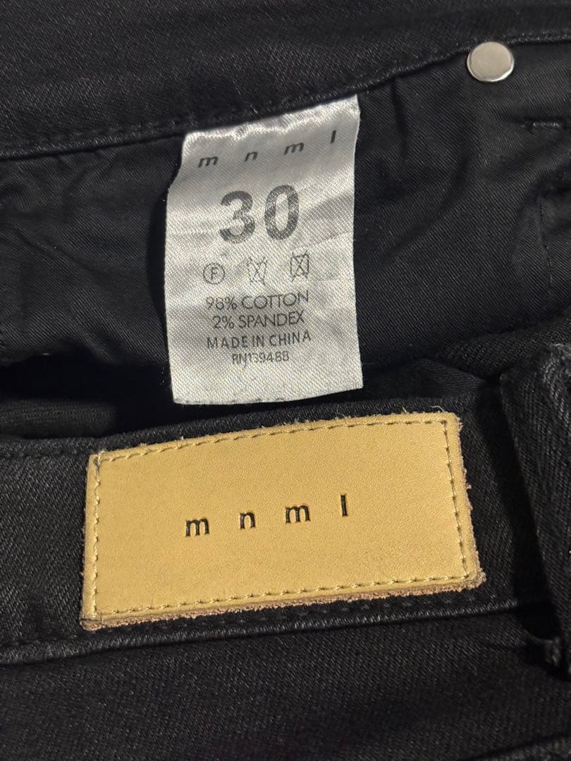 mnml ダメージ加工 ブラックデニム 30