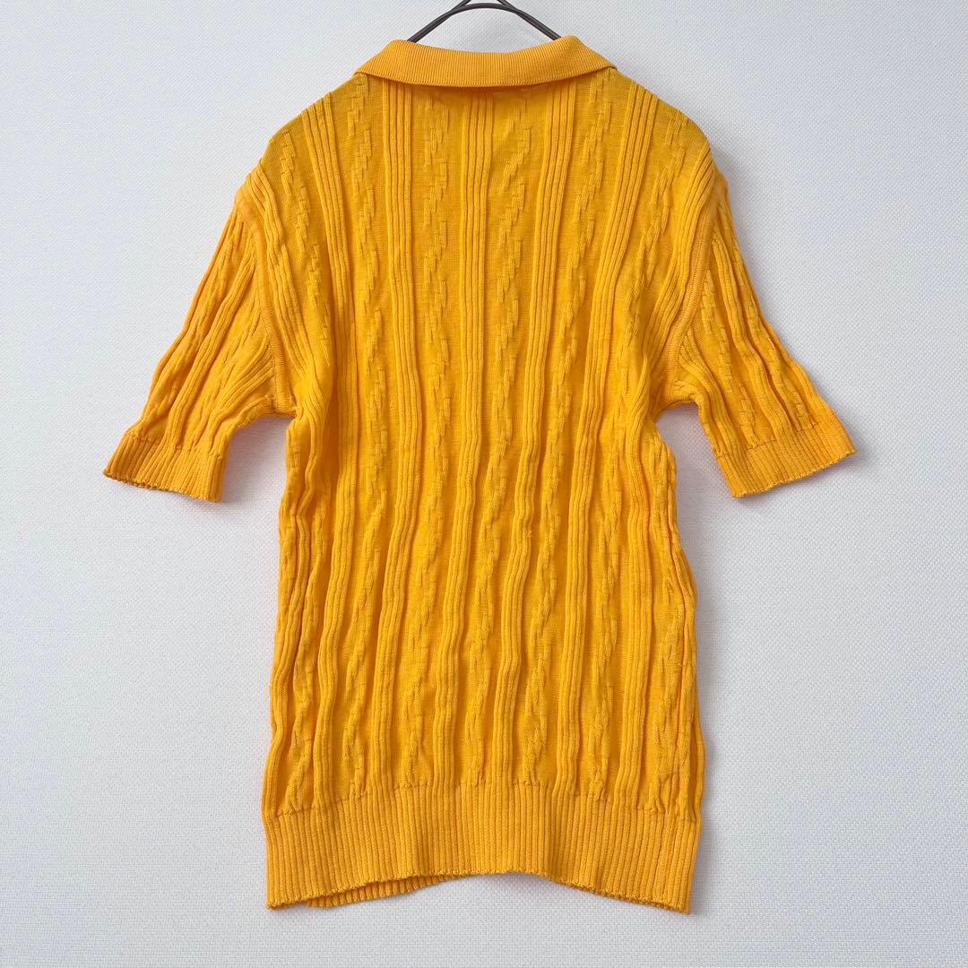 花Diorディオールサマーニット前開きシャツリブニット橙色