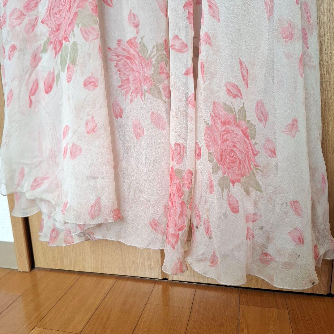 VALENTINO ヴァレンティノ シルクシフォンドレス ローズプリント