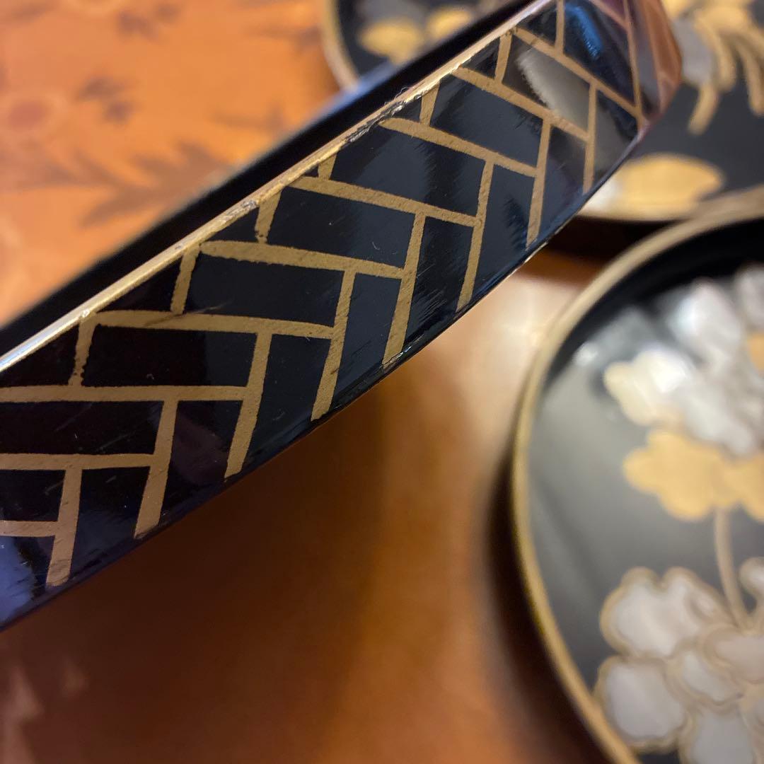 y*k様 最終価格　漆器　丸盆　3枚　江戸期