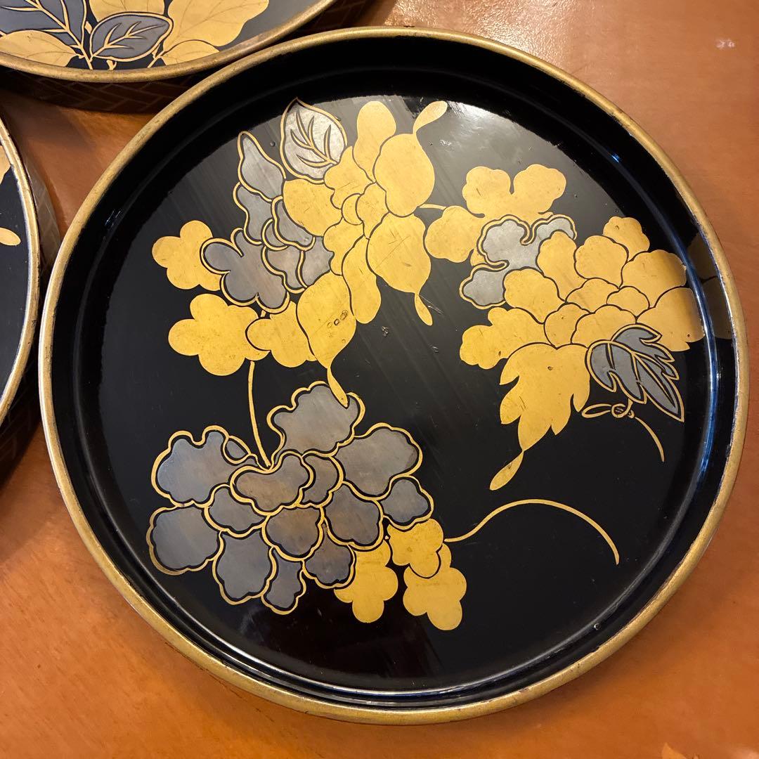 y*k様 最終価格　漆器　丸盆　3枚　江戸期