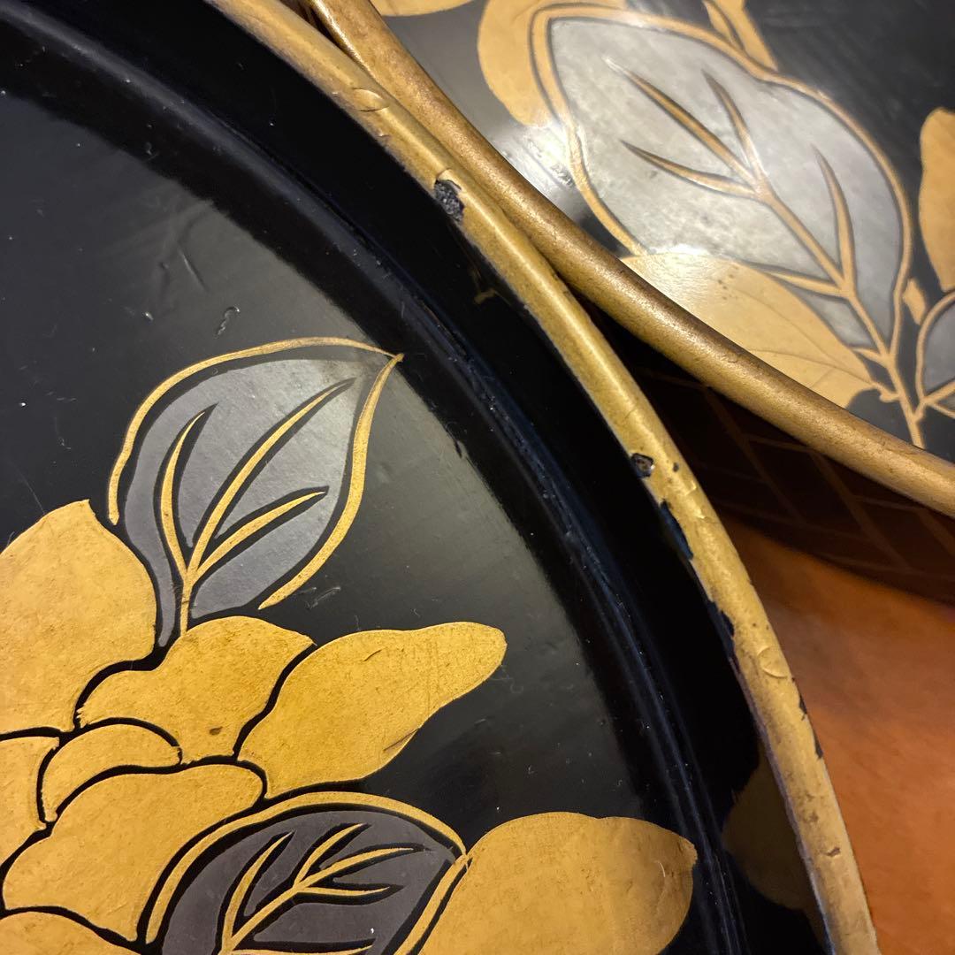 y*k様 最終価格　漆器　丸盆　3枚　江戸期