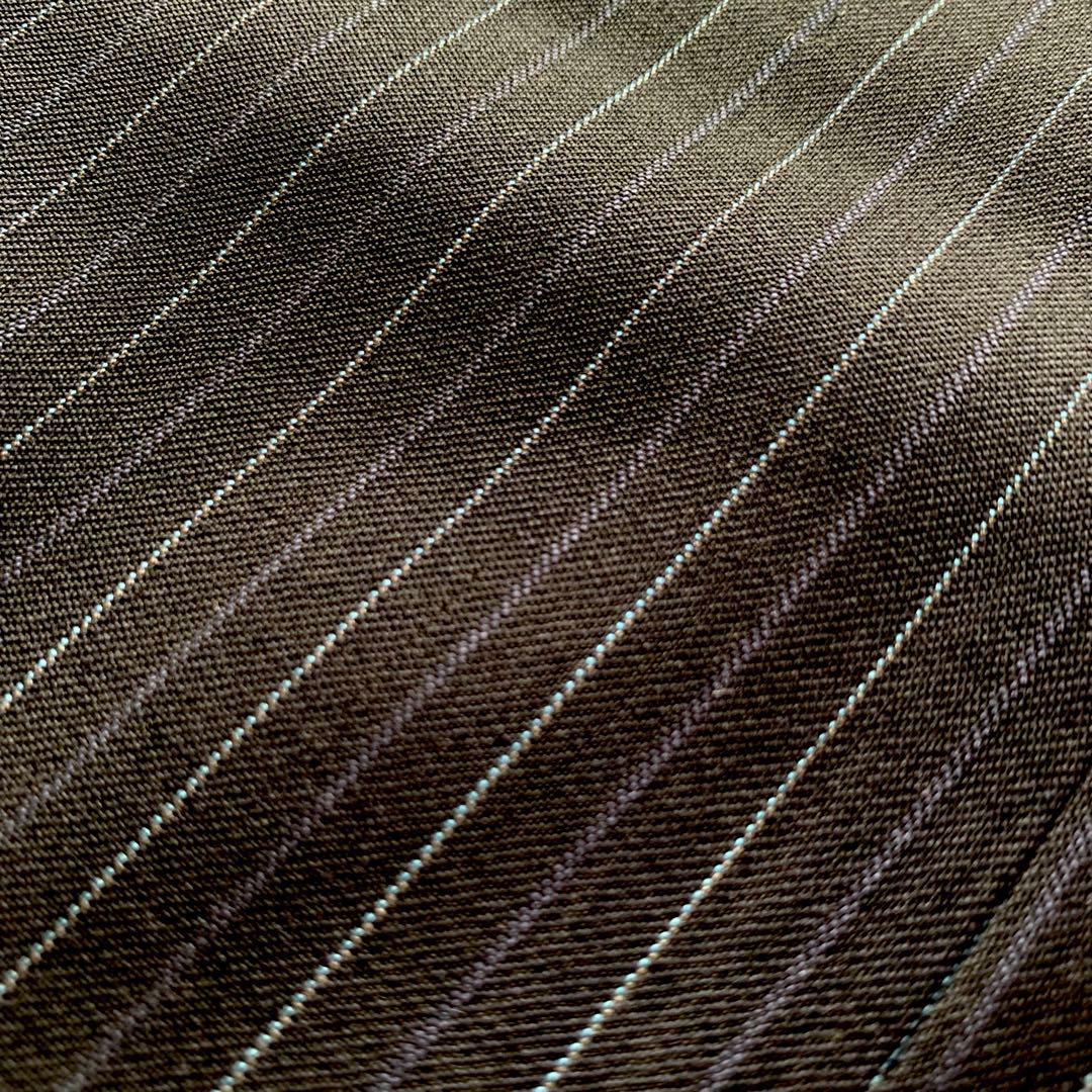 【極美品】バーバリーロンドン 高級 シルク混 ストライプ スーツ L ネイビー