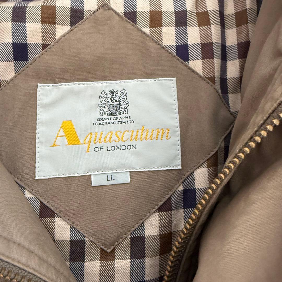 【美品】　アクアスキュータム モッズコート ライナー 裏地チェック ダウンコート