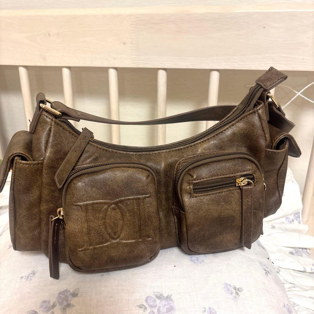 Darich DDレザーハンドルバッグ ブラウン