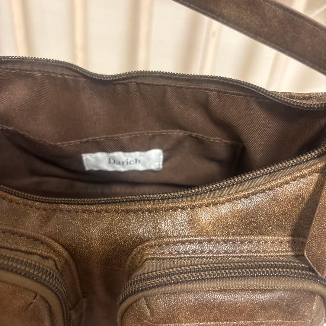 Darich DDレザーハンドルバッグ ブラウン
