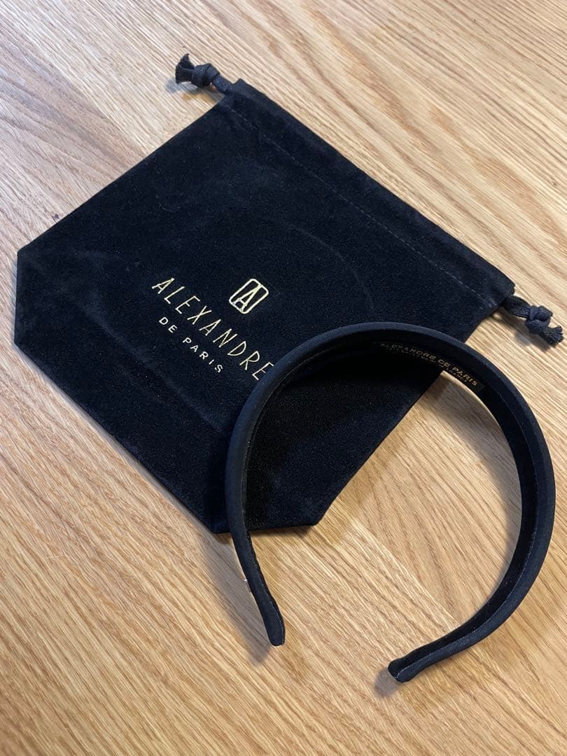ALEXANDRE DE PARIS サテンカチューシャ ブラック 2.5cm