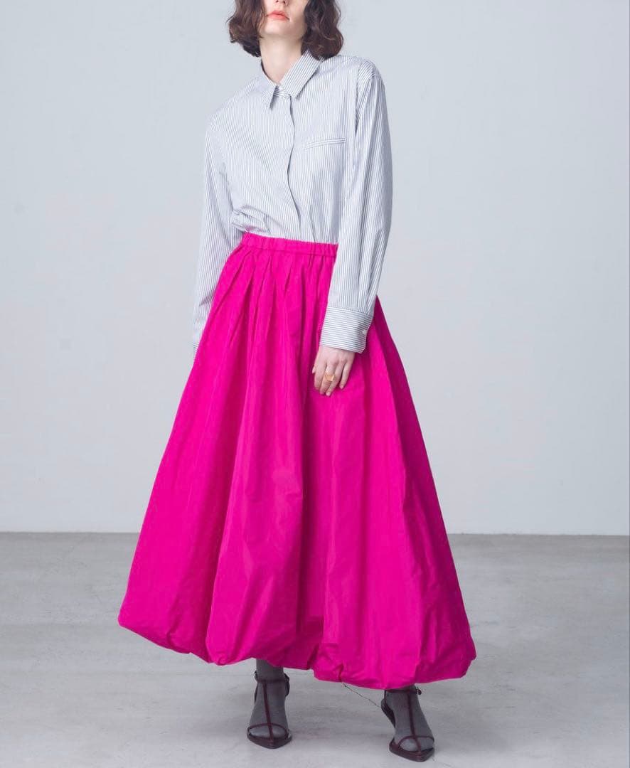 美品⁑エブール　2way ローガンコットンストライプシャツブラウス　グレー　38