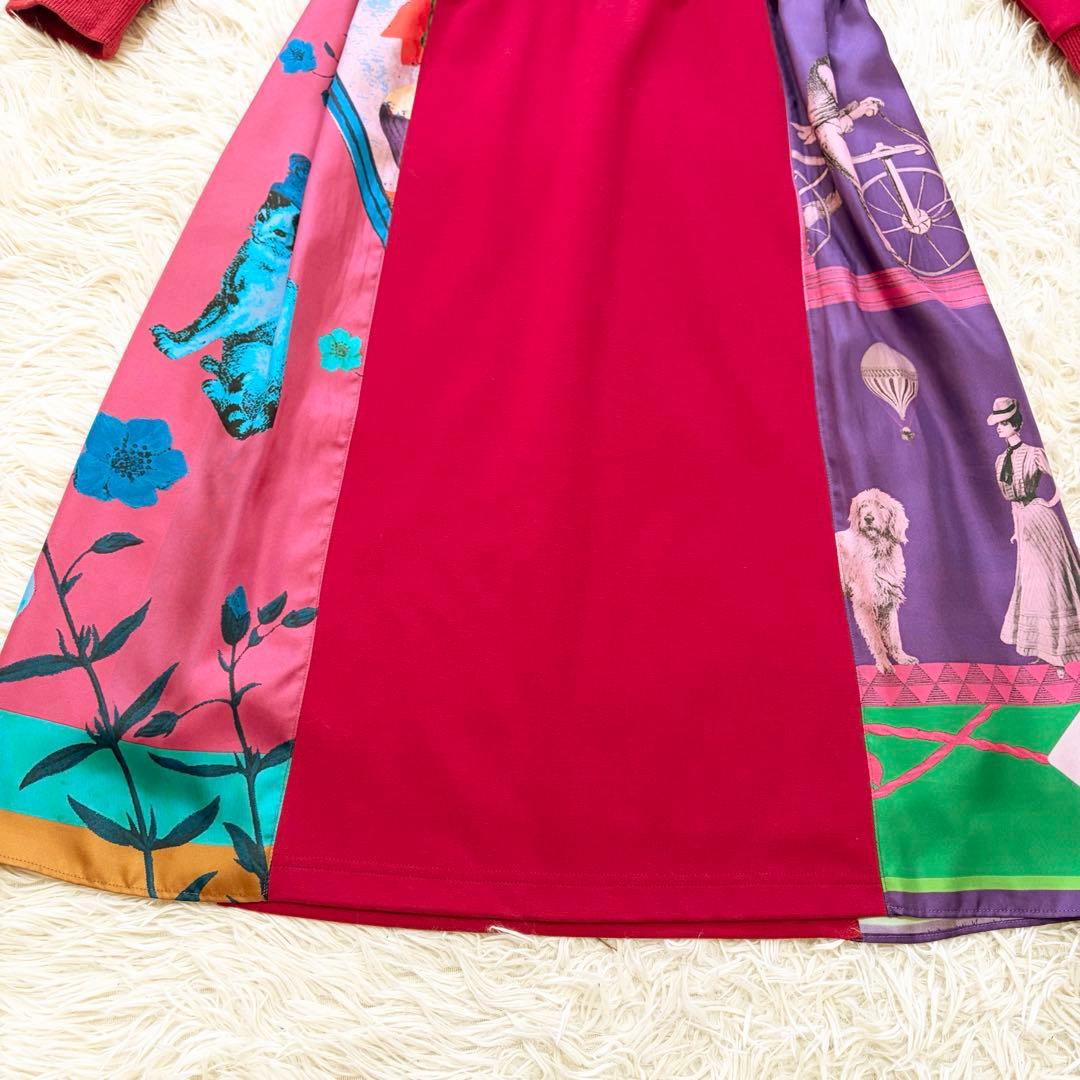 ✨美品✨MUVEIL×M!DOR! Vネック長袖プルオーバーコンビワンピース