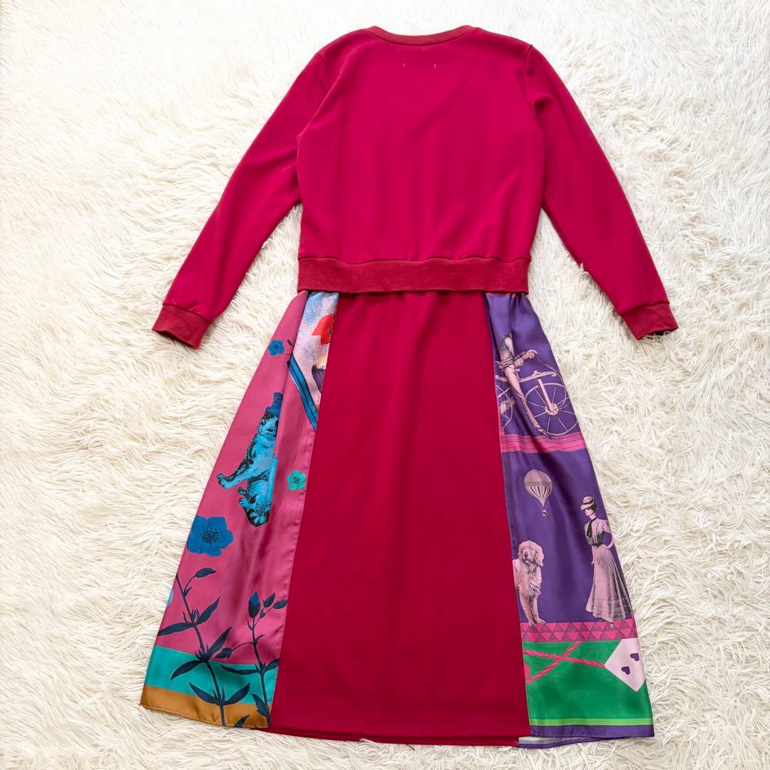 ✨美品✨MUVEIL×M!DOR! Vネック長袖プルオーバーコンビワンピース